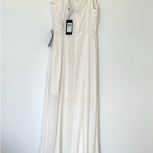 GUESS Off-White Maxi Dress Gold Embellishments Sz 6 - Picture 8 of 10